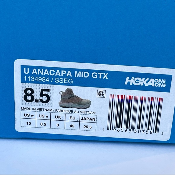 NWT Hoka Anacapa Mid GTX Hiking Shoes Shifting Sand / Eggnog Gore Tex Boots - Picture 2 of 16